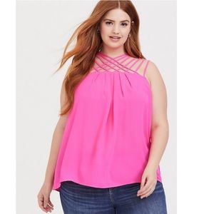 TORRID STRAPPY NECK GEORGETTE TANK TOP